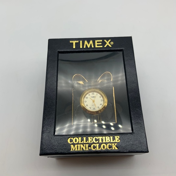 Vintage Timex Waterbury Clock Co. Collectible Mini Present Gift Clock Gold Tone - Picture 10 of 16